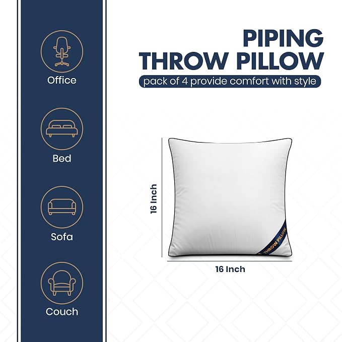 Utopia Bedding 16x16 Throw Pillow Inserts, Decorative Pillows, Plush & - Image 2