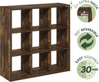 Furinno Cubicle Book Shelf, 9-Cube Bookshelf, Extra Thick Frame Reversible - Image 8