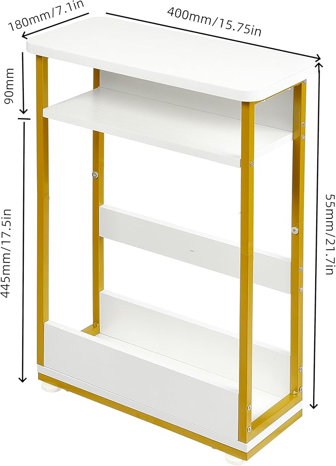 Narrow Side Table, 3-Tier Slim End Table - Image 3