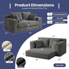 3-in-1 Convertible Sofa Bed: Boneless Loveseat Sleeper & Folding Couch Bed - Image 2