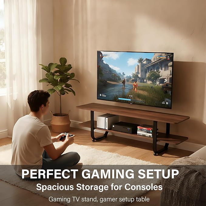 Tiita Bamboo TV Stand with Storage - Image 5
