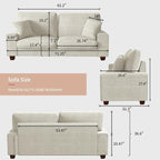 DOPEDIO Modern Loveseat Sofa for Living Room, Chenille Recliner, Removable Cover - Image 2