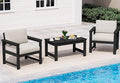 SERWALL 3 Pieces HDPE Outdoor Sofa Bistro Set by SERWALL