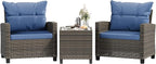 Shintenchi 3 Pieces Patio Furniture Set 3 Pieces PE Rattan Wicker Chairs by Shintenchi%7CFurnitureMadeforRealLife