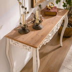 43.31” Vintage Antique Console Table, Weathered Wash Vintage French Country - Image 3