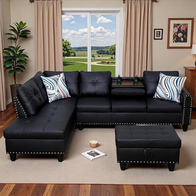 97.5" L Shaped Couch Set, Modular Sectional Couches - Image 7