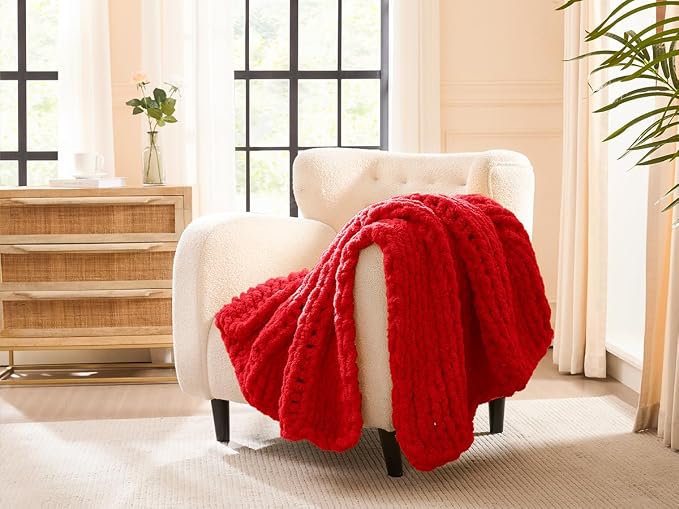 L'AGRATY Chunky Knit Throw Blanket - Image 4