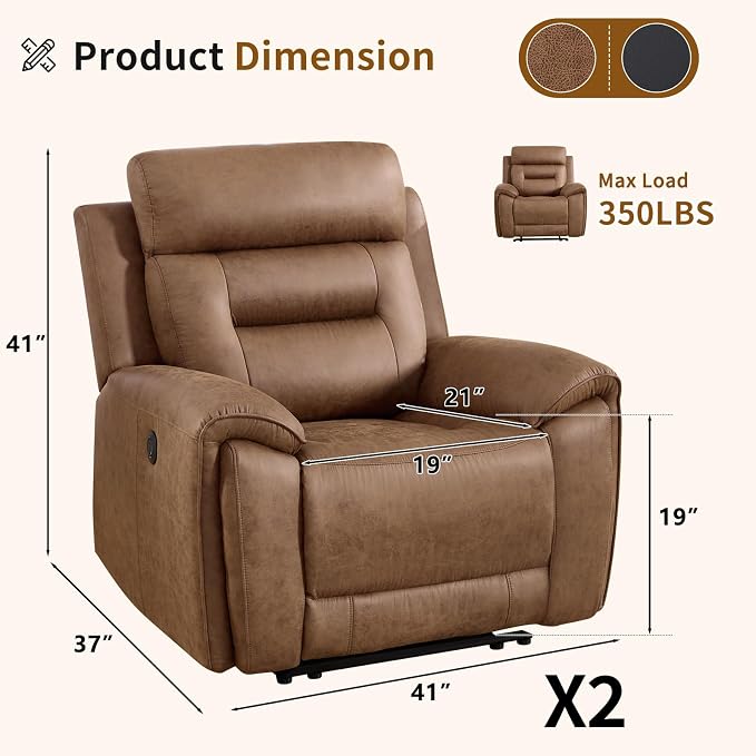 ANJ Power Recliner Chair Set of 2 - Image 2