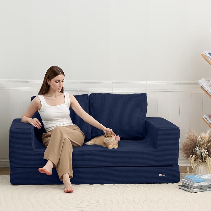 COMAX Convertible Sofa Bed Queen, Folding Fold Out Couch Bed, Floor Futon Couch - Image 2