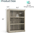 LINSY HOME 3-Tier Bookshelf, Small Wood Display Storage Shelves Farmhouse - Image 3