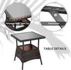 LEVELEVE 3 pcs Rocking Bistro Set Conversation Chairs PE Wicker Outdoor Rocking - Image 4