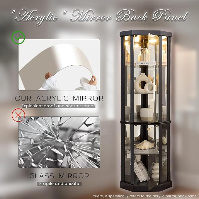 Anwick Corner Display Curio Cabinets - Image 4