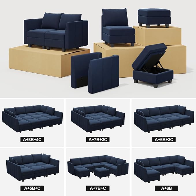Belffin Modular Sectional Sofa U Shaped Couch - Image 7