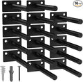 LEOPO Black 16-Pack 5 inch Floating Shelf Brackets, Hidden Shelf Bracket by FinestHomeDecor