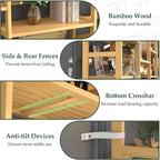 Homykic Bamboo Bookshelf, 71” Tall Triple Wide Bookcase - Image 8