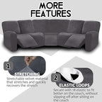LightInTheBox 7-Piece Velvet Stretch Reclining Couch Covers 5 Seats Corner Sofa - Image 6