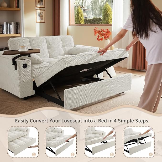 Auvsoce 65'' Convertible Sleeper Sofa Bed - Image 8