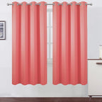 Coral Thermal Blackout Curtains/52 x 72 Inch/Set of 2 Panels Room Darkening by Lemomo