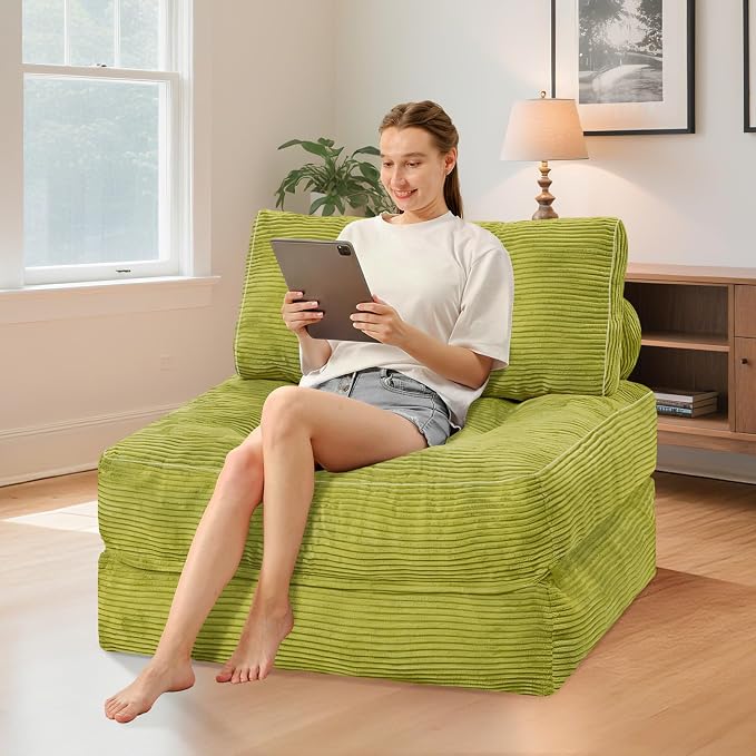 HABUTWAY Folding Sofa Bed, Convertible Sleeper Chair Bed w/Dual-Pillow & Handle - Image 3