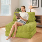 HABUTWAY Folding Sofa Bed, Convertible Sleeper Chair Bed w/Dual-Pillow & Handle - Image 3