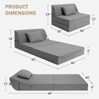 BeBen Folding Sofa Bed Chair, Convertible Sleeper Chair Futon Couch, Foldable - Image 2