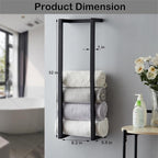 Towel Rack for Rolled Towels, Towel Rack for Bathroom, Wall Mounted Metal - Image 4