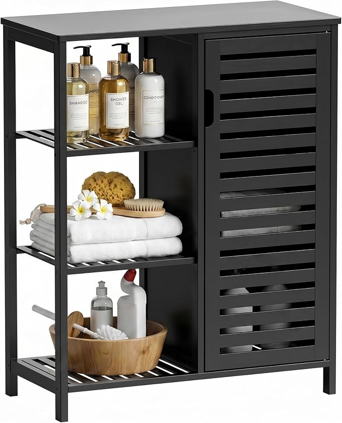 HITNET Bathoom Storage Cabinet, Bamboo Floor Cabinet by HITNET