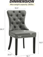 KCC Faux Leather Dining Chairs Set of 4, Upholstered High-end Tufted Dining - Image 3