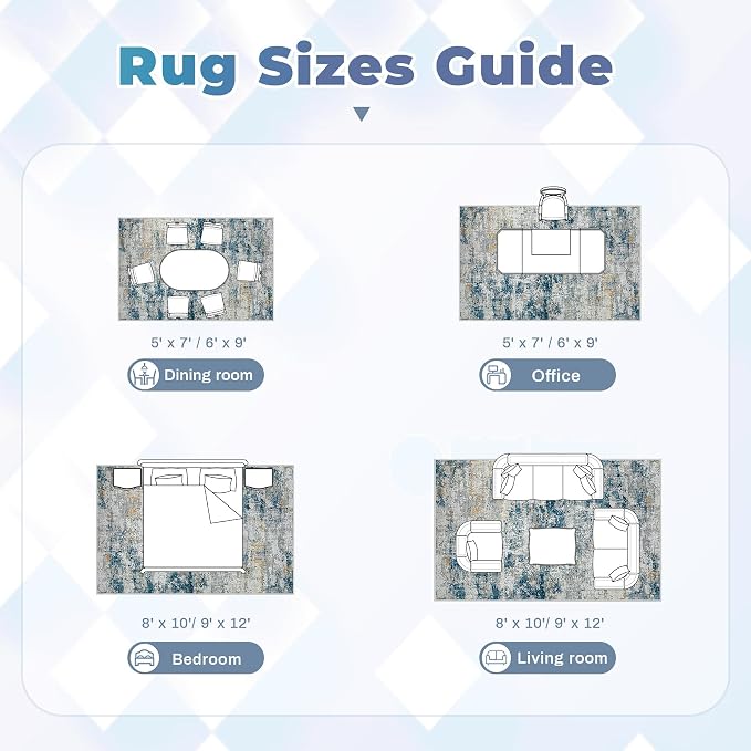 pmtsns Area Rugs 9x12 for Living Room: Washable Rug Modern Abstract Neutral - Image 8