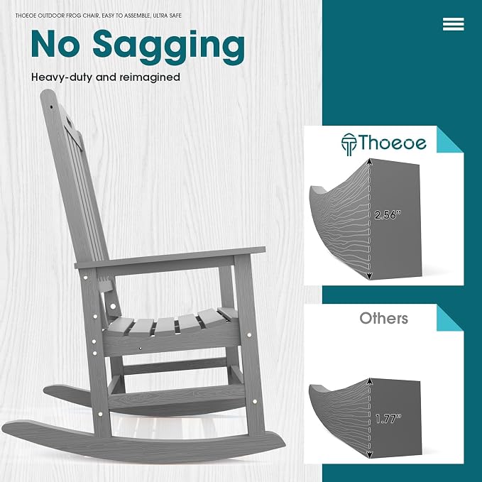 THOEOE Oversized Rocking Chair Set of 8, Outdoor Rocking Chair - Image 6