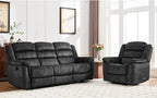 EBELLO 2 Pieces Reclining Couch Furniture Set, Soft Fabric Manual Recliner Sofa by EBELLO