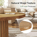 47" Solid Wood Dining Table for 4-6, Farmhouse Round Kitchen Table - Image 4
