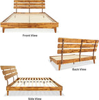 Bme Caden King Size Bed Frame and Adjustable Headboard, 15 Inch Mid Century - Image 3
