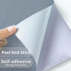 Grasscloth Peel and Stick Wallpaper Grey Blue 15.74" X 118.11" Fabric Textured - Image 8