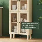 71" Tall Arched Cabinet with Acrylic Door, Modern Curio Arched Bookcase with - Image 4