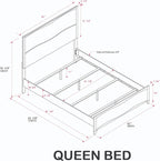 Kings Brand Furniture Brielle 6-Piece Bedroom Set – Modern Wood Bed Frame - Image 9