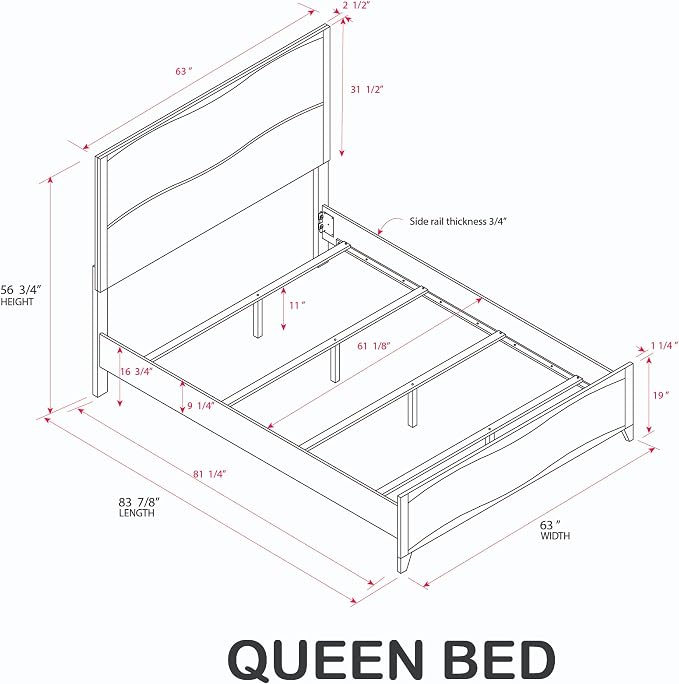 Kings Brand Furniture Brielle 6-Piece Bedroom Set – Modern Wood Bed Frame - Image 9