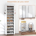 VTRIN Vertical Narrow Shoe Rack Organizer Tall Shoe Rack - Image 5