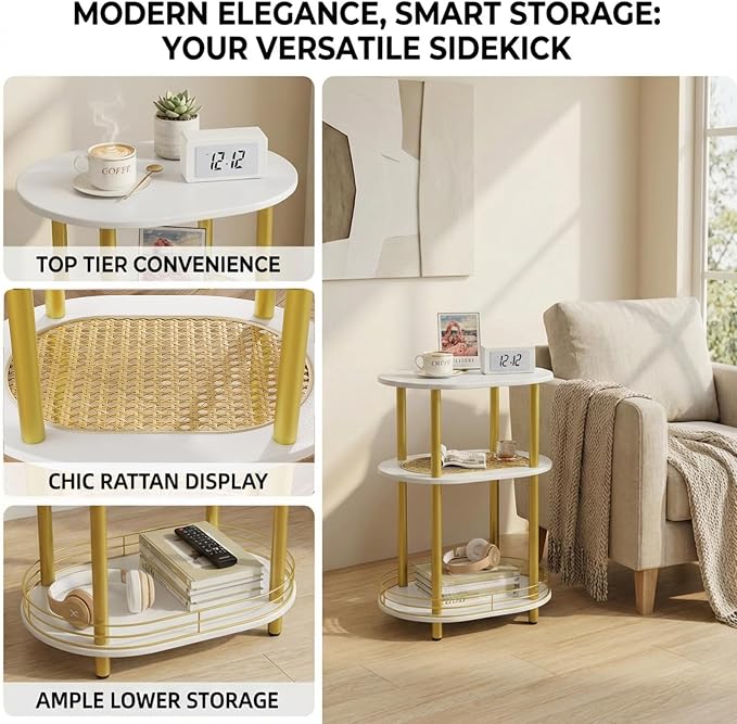 Small Rattan Side/Accent Table - Image 4