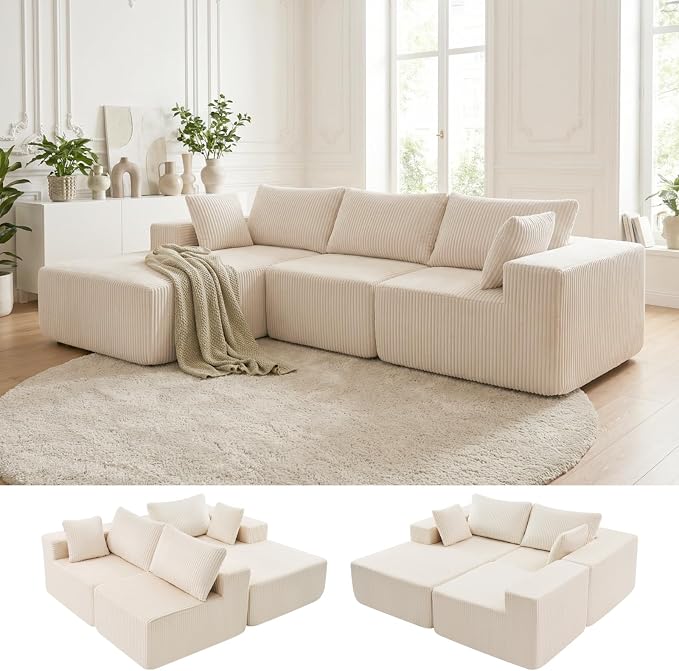 DUMOS 108” Modular Sectional Sofa, Cloud Sectional Couch - Image 6