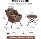 MBOOYOME Lazy Chair with Folding Ottoman, Modern Accent Armchair with Armrests - Image 3