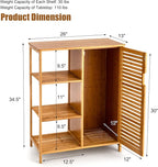 Tangkula Bamboo Bathroom Floor Cabinet, Storage Cabinet - Image 3