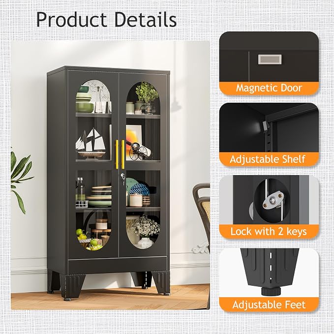PAOFIN 47" H Locking Display Cabinet - Image 4