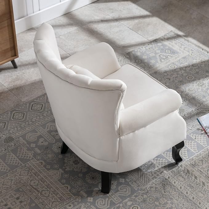 Mid Century Accent Chair Modern Tufted Wingback Armchairs Club Chair Velvet - Image 6