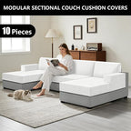 UNBBRRL 10 Pieces Stretch Sofa Cushion Covers - Image 6