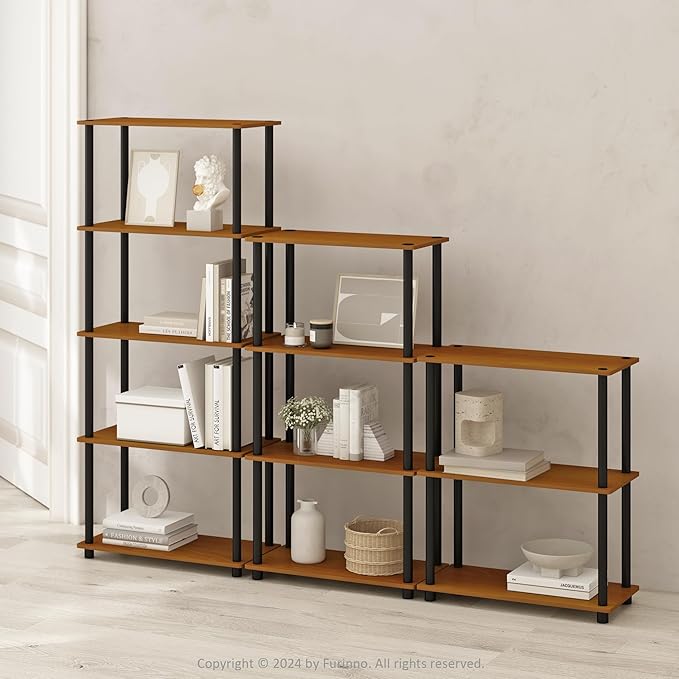 Furinno Turn-N-Tube Book Shelf, 3-Tier Bookshelf, Bookcase - Image 2