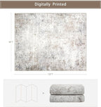 Beige Grey Washable Rugs 8x10 Area Rugs - Image 2