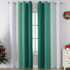 Green and Greyish White Blackout Curtains 52Wx96L 2 Panels | Ombre Curtains - Image 2
