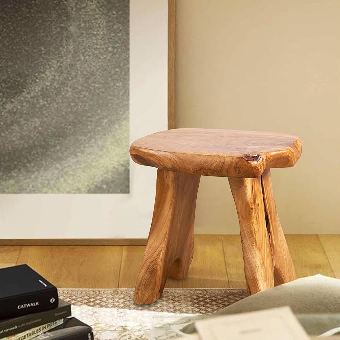 Natural Shape Stump Stool 12.5"x10"x12" Solid Wood Cedar Root End Table Rustic - Image 5