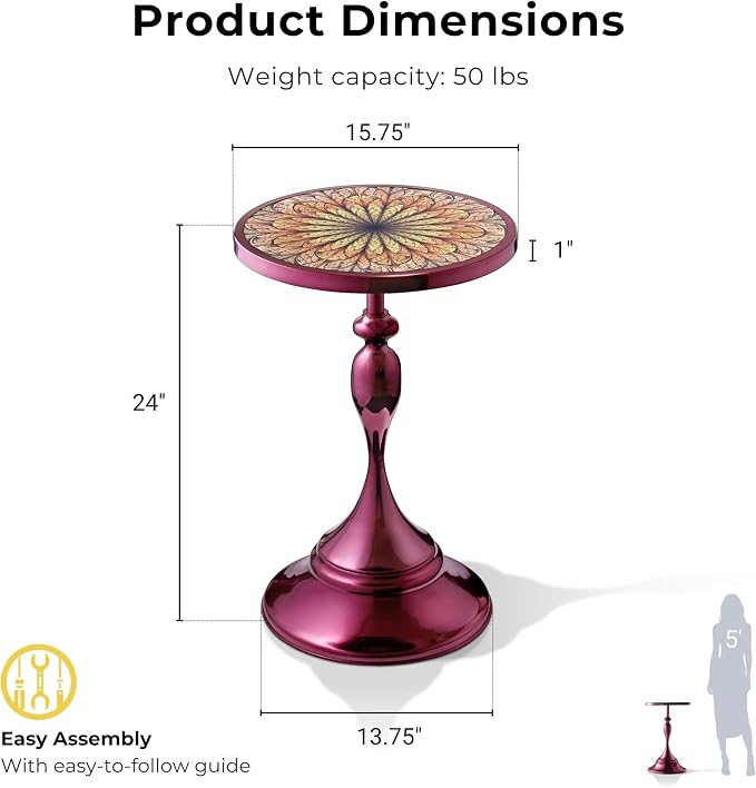 Homes: Inside + Out Halric Modern 24" Tall Round End Table - Image 3